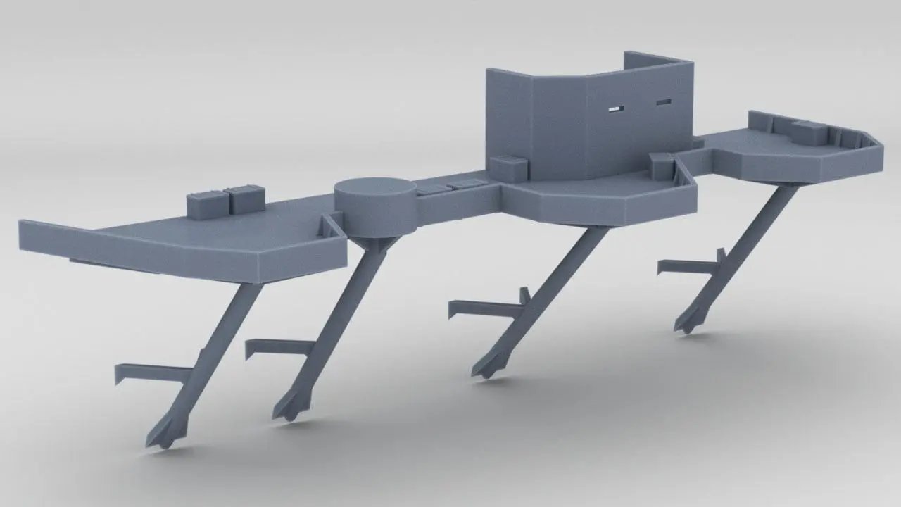 1/200 IJN Shinano Port Amidships Tubs 2 - distefan 3d print