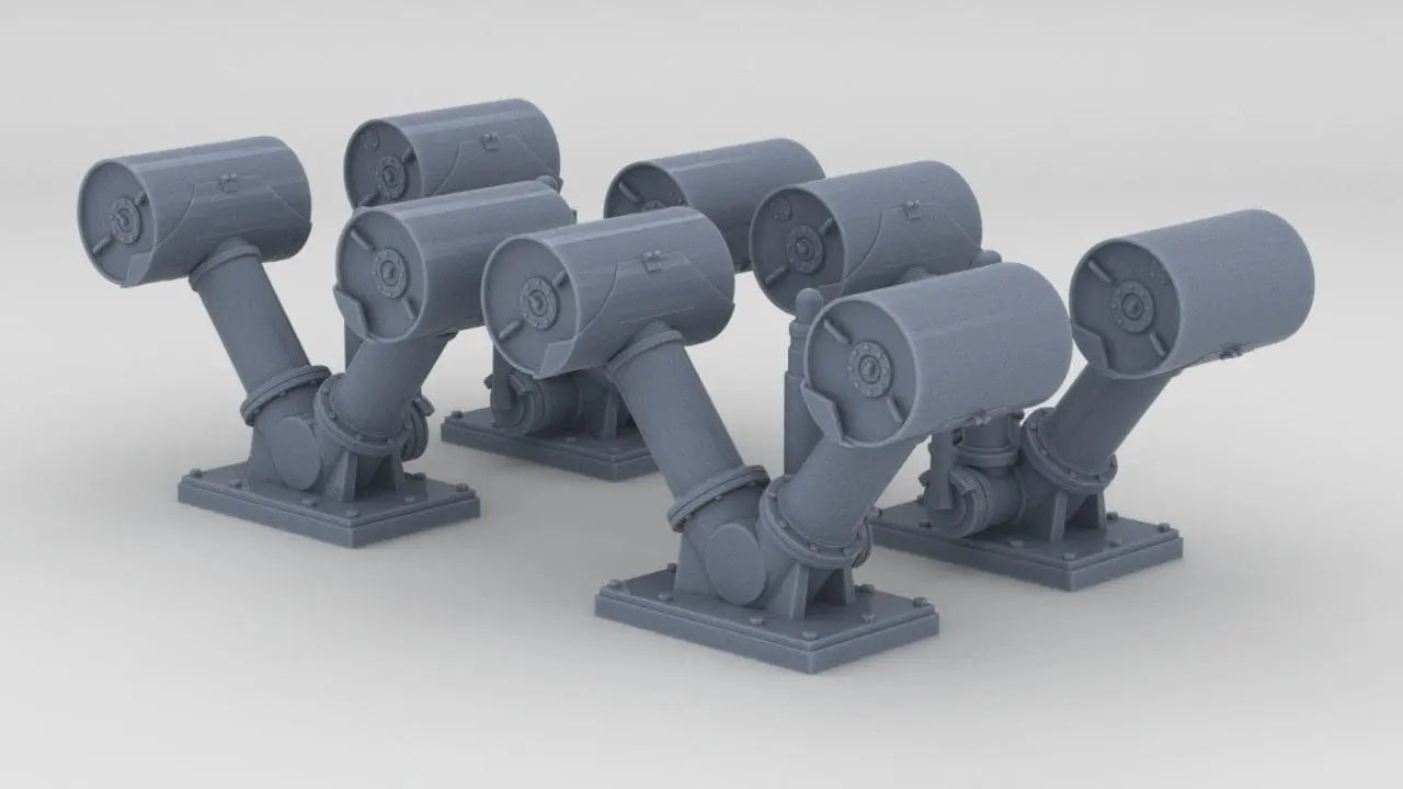 1/200 IJN Y Depth Charge Launchers (Loaded) Set (4pcs) - distefan 3d print