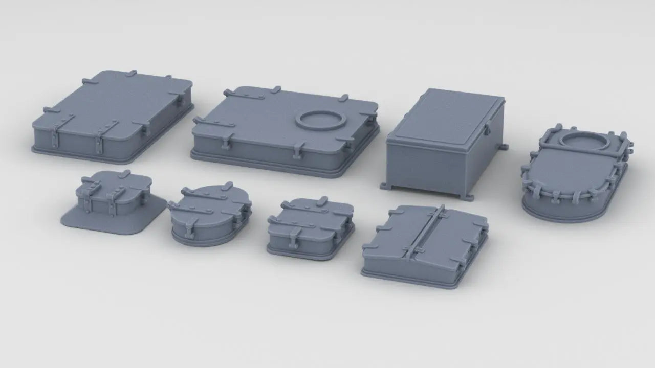 1/200 IJN Yamato Deck Hatches Set (8pcs) Resin3Dinteractive