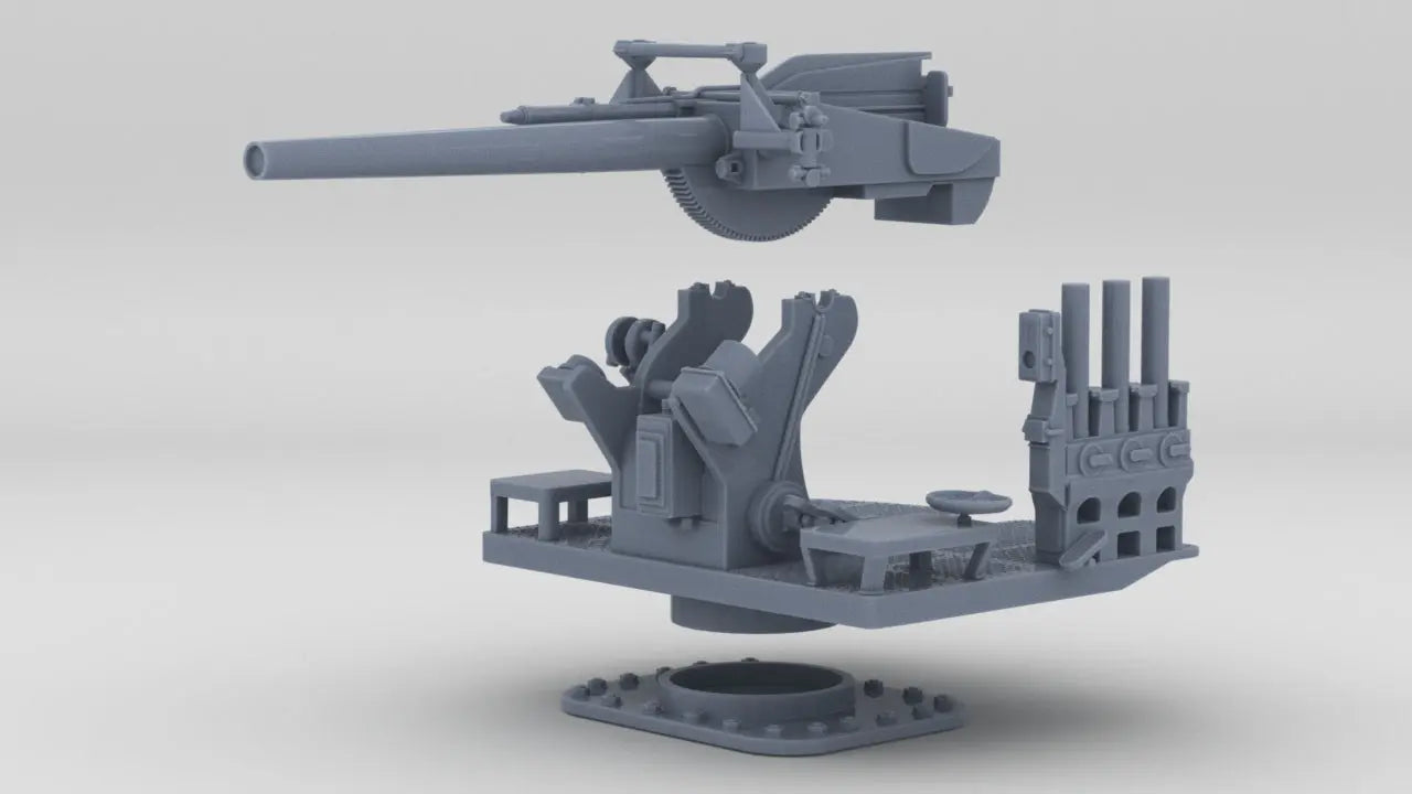 1/200 USN 5-inch 25 (12.7 cm) Deck AA Gun Kit Resin3Dinteractive
