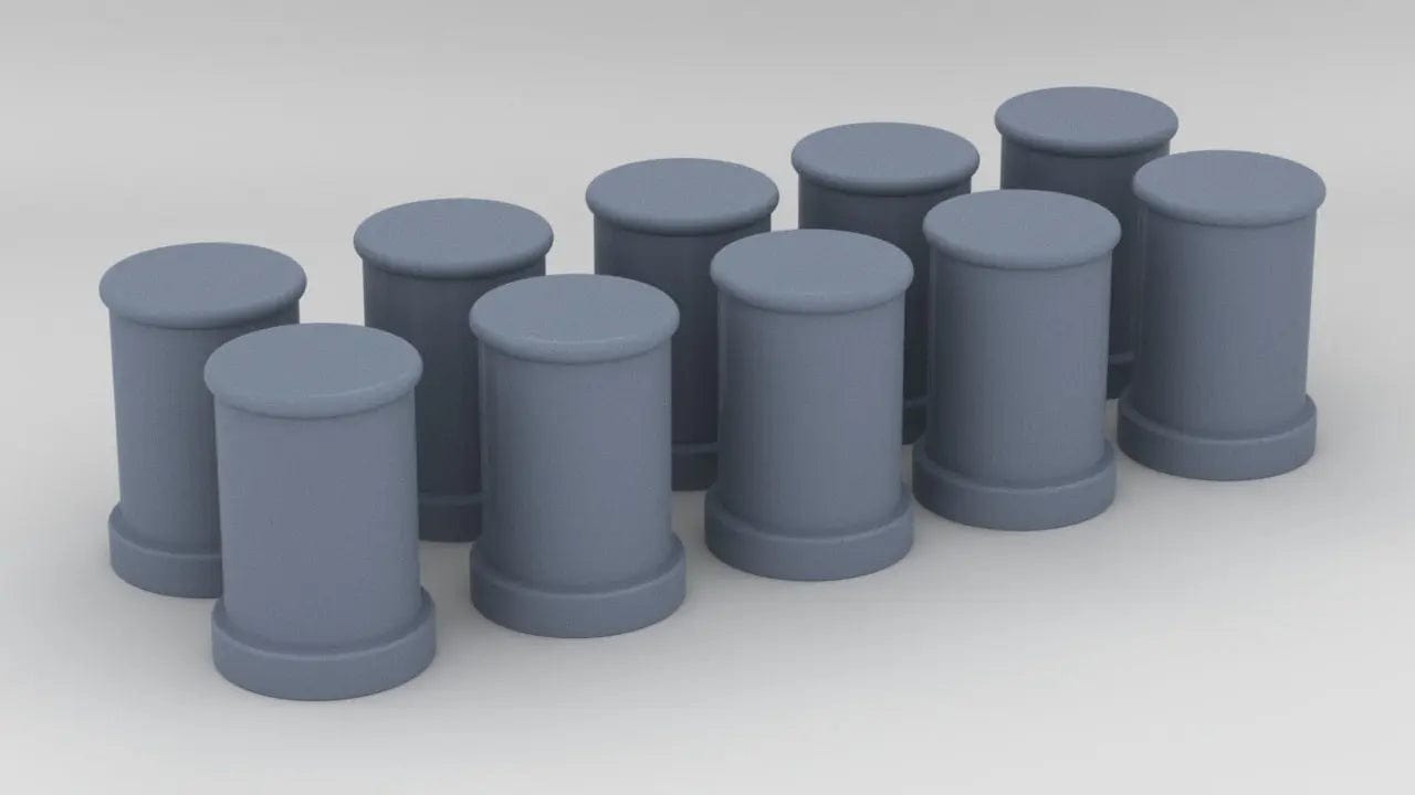 1/200 Bismarck Big Bollards Set (10pcs) - distefan 3d print