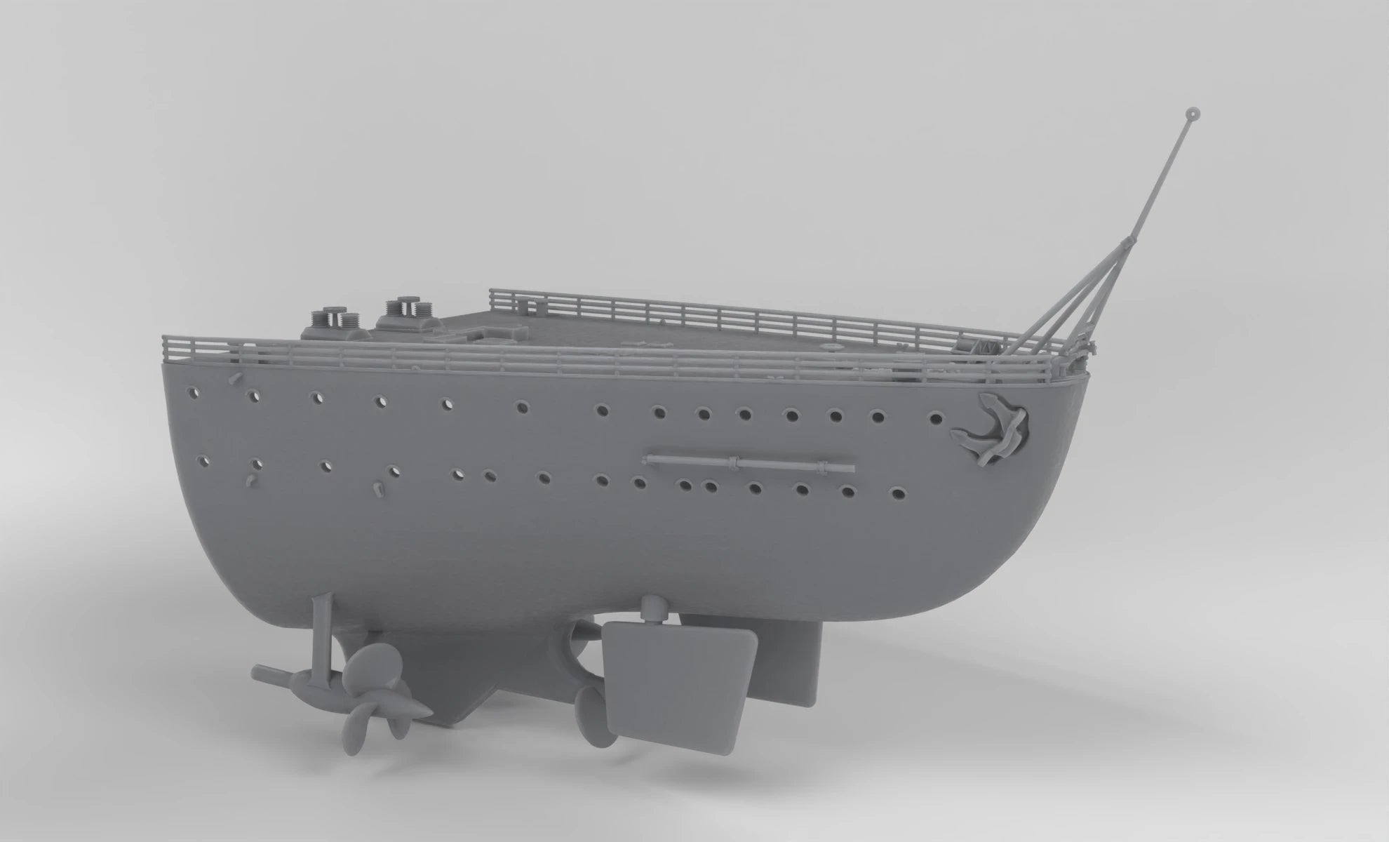 1/200 DKM Bismarck Deck Stern - distefan 3d print