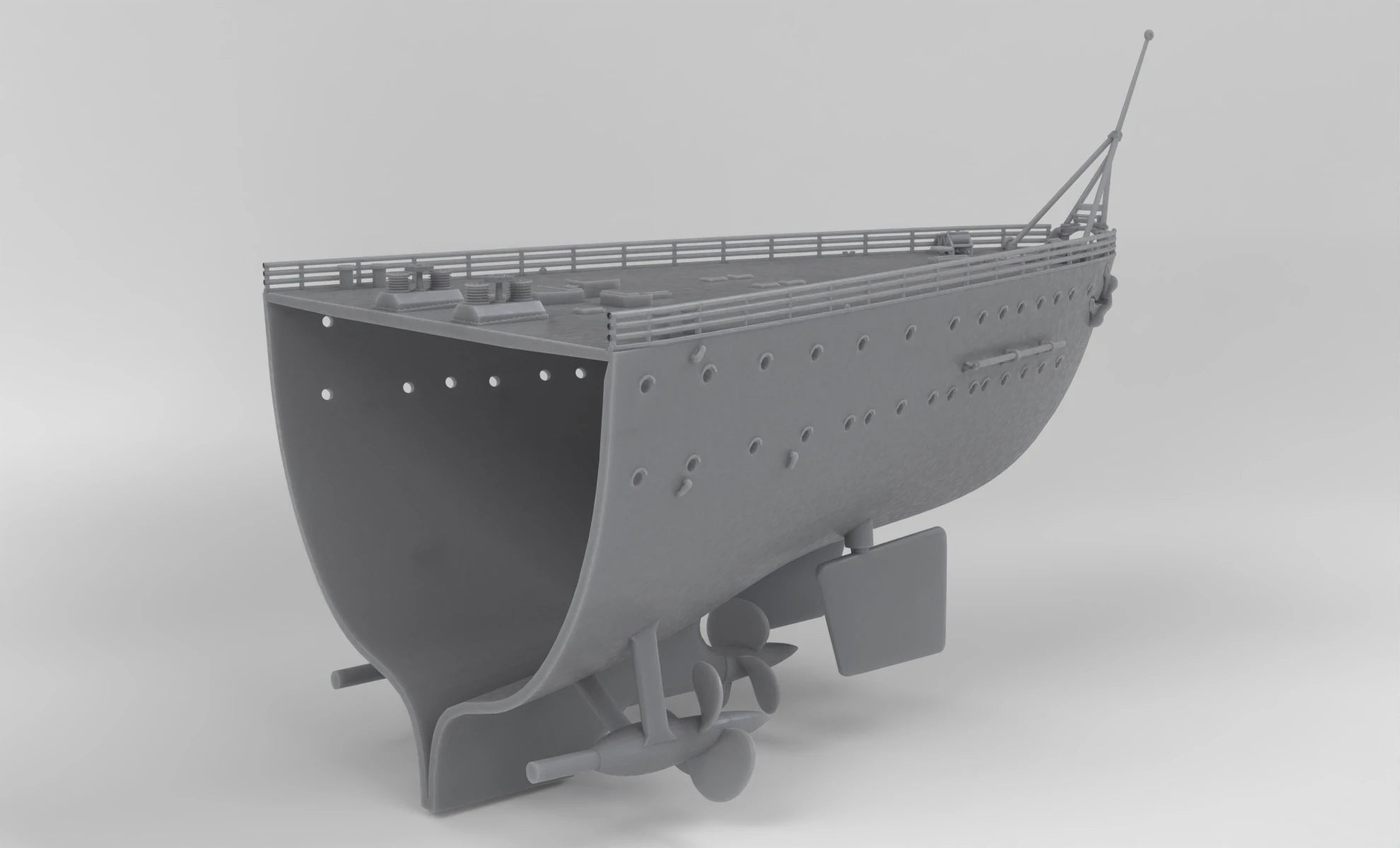 1/200 DKM Bismarck Deck Stern - distefan 3d print