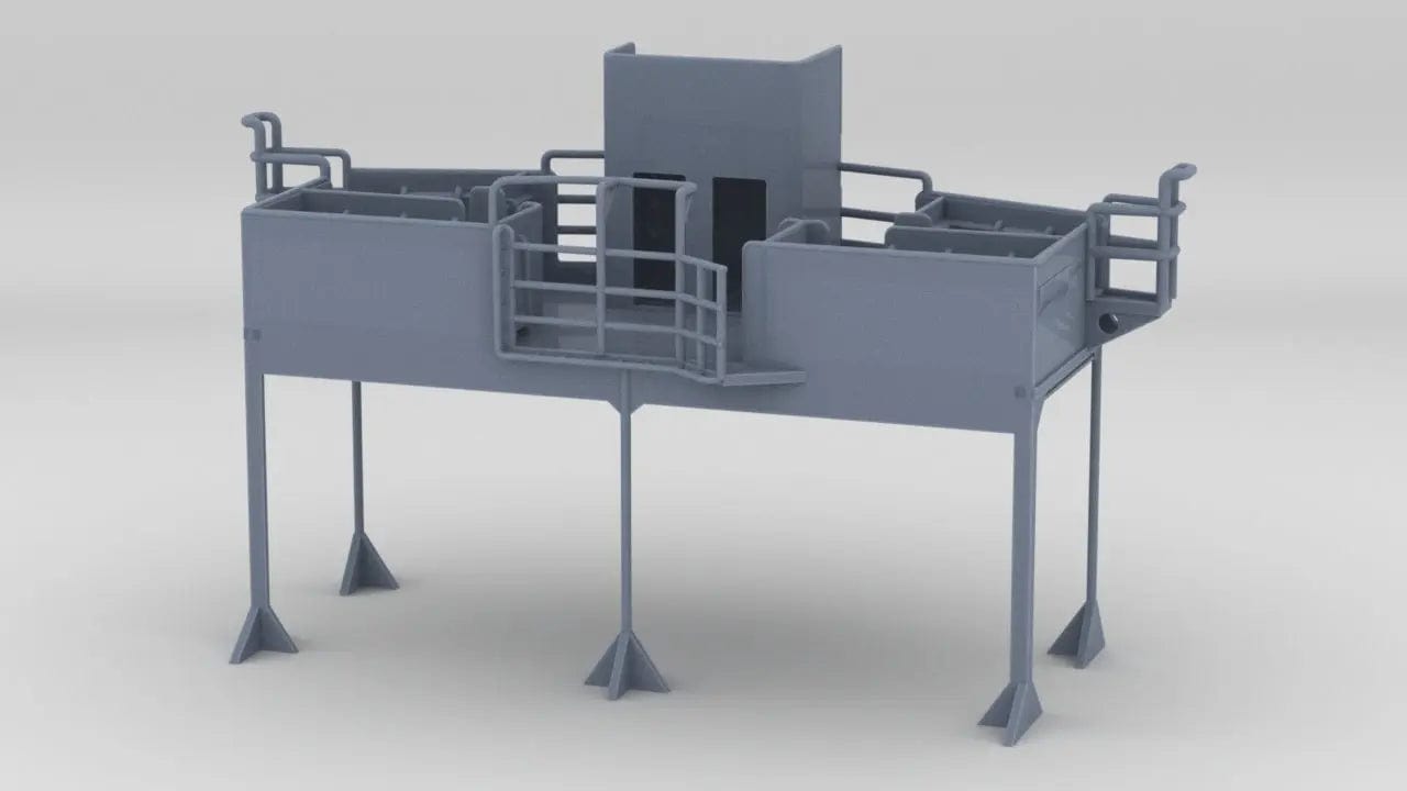 1/200 DKM Bismarck Signal Flag Platform - distefan 3d print