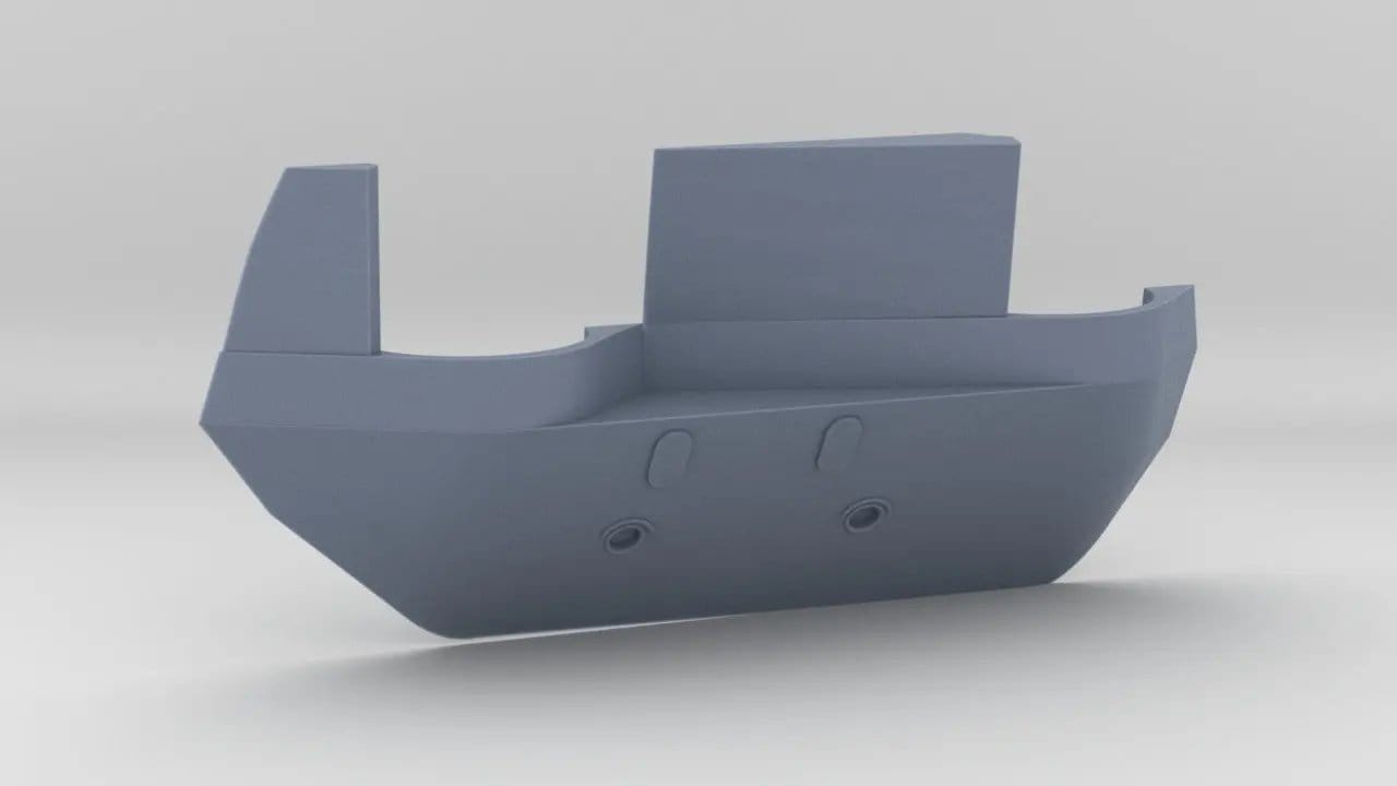 1/200 DKM Graf Zeppelin Port Hull 15cm Gun Back Tub - distefan 3d print