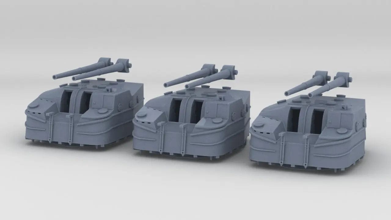 1/200 IJN Type 3 127mm 50 Cal. Naval Gun Set (3pcs) - distefan 3d print