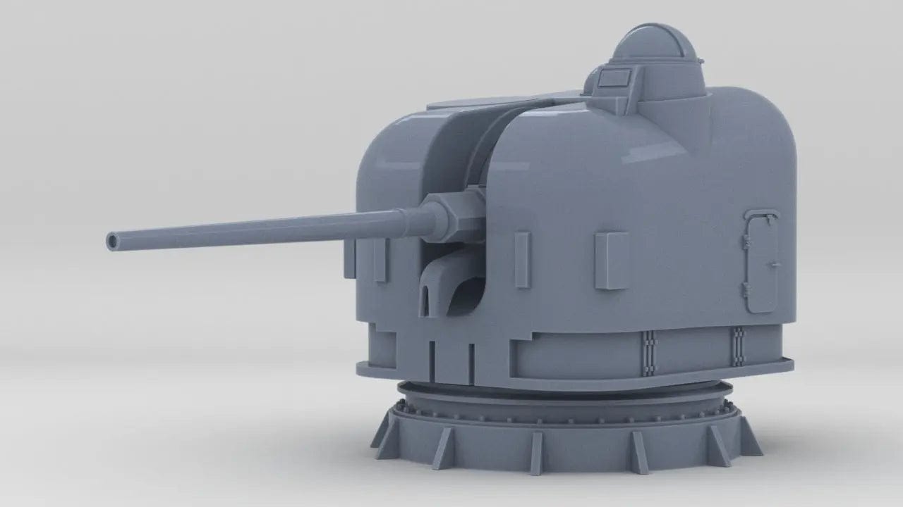 1/200 USN 5"/54 cal. Mk.42 "Frog-eye" Mount v2 - distefan 3d print