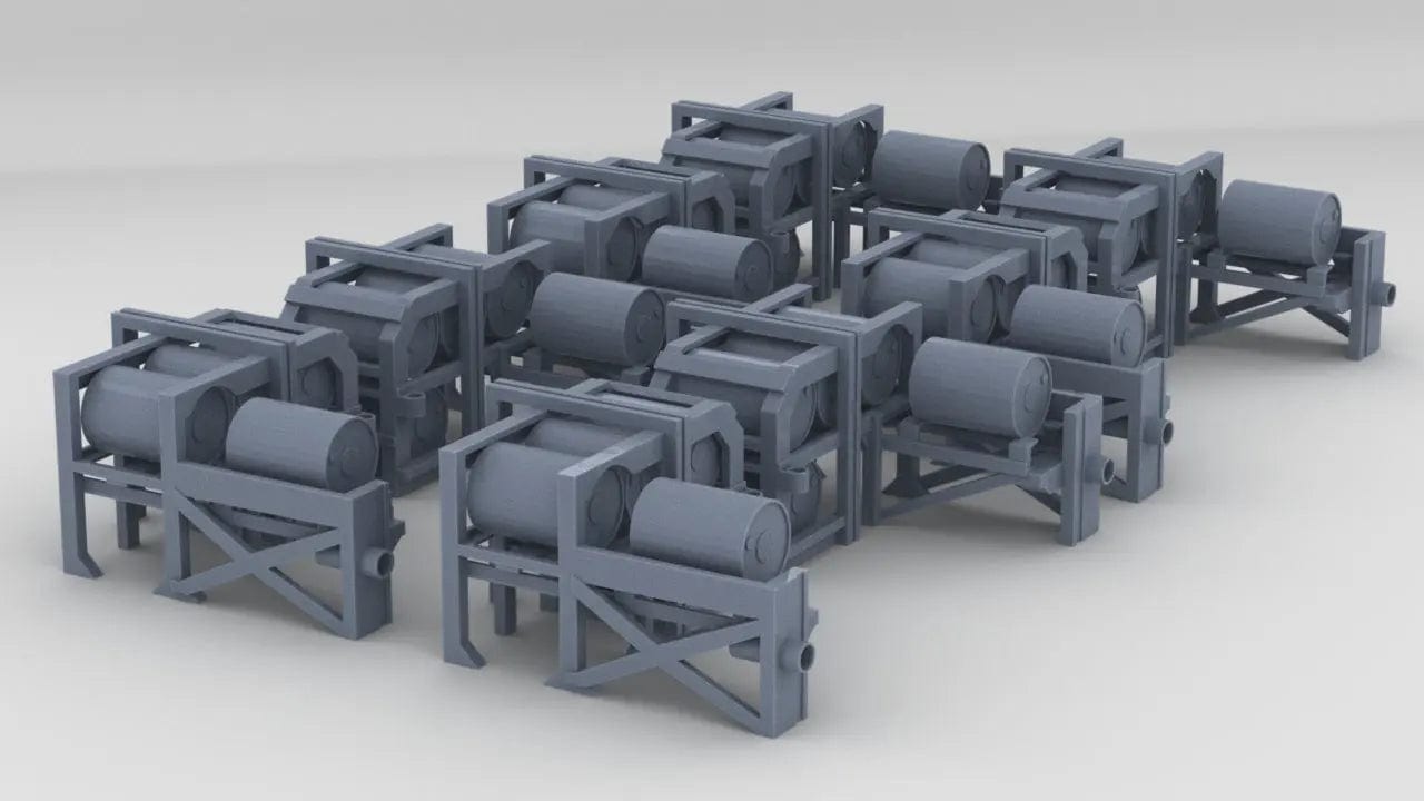 1/200 USN Depth Charge Loader Rack Loaded Set (8pcs) Resin3Dinteractive