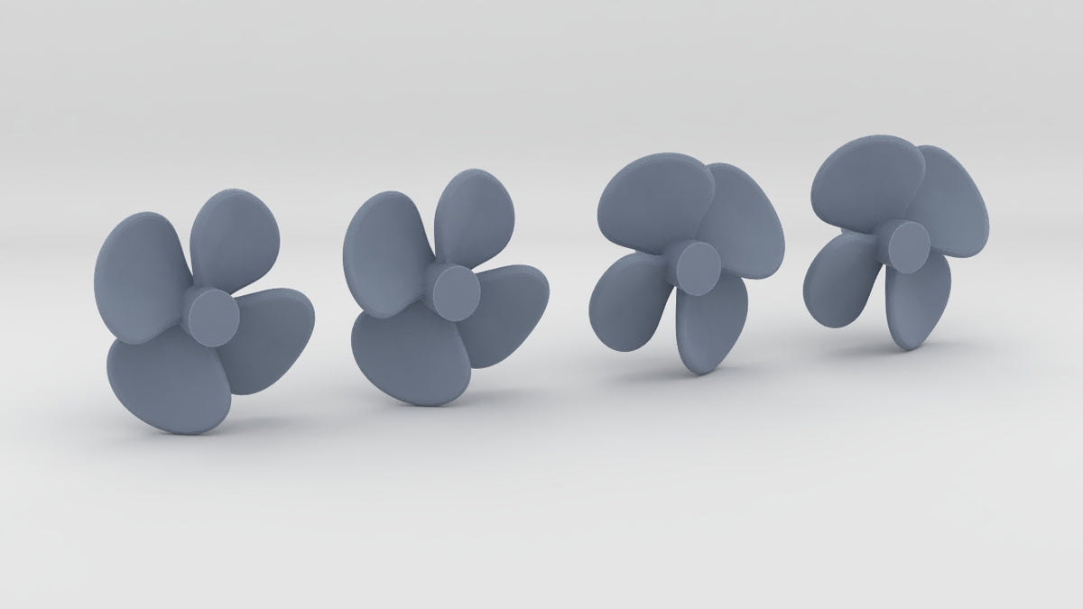 1/200 USS Cleveland (CL-55) 4-Bladed Propellers Set (4pcs) - distefan 3d print