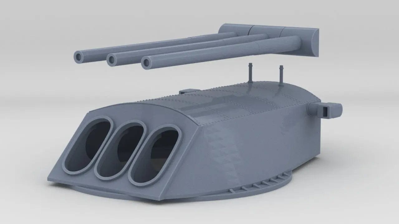1/200 USS Nevada BB-36 Triple 14-inch/45 Gun Set - distefan 3d print
