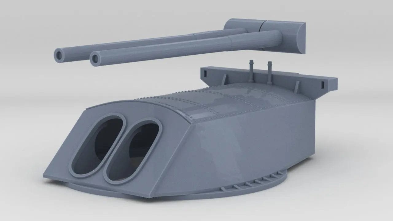 1/200 USS Nevada BB-36 Twin 14-inch/45 Gun Set - distefan 3d print