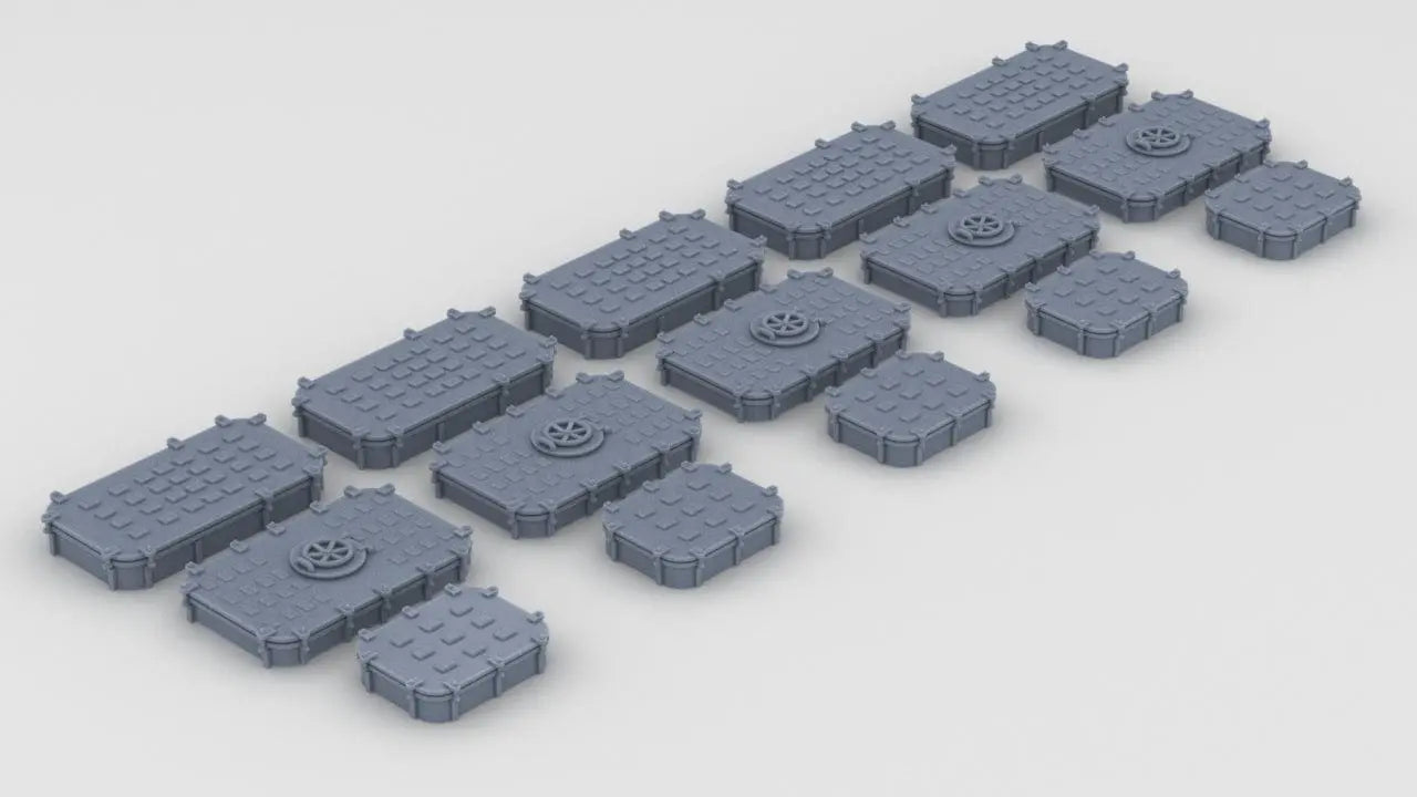 1/24 USN Deck Hatches Set (15pcs) - distefan 3d print