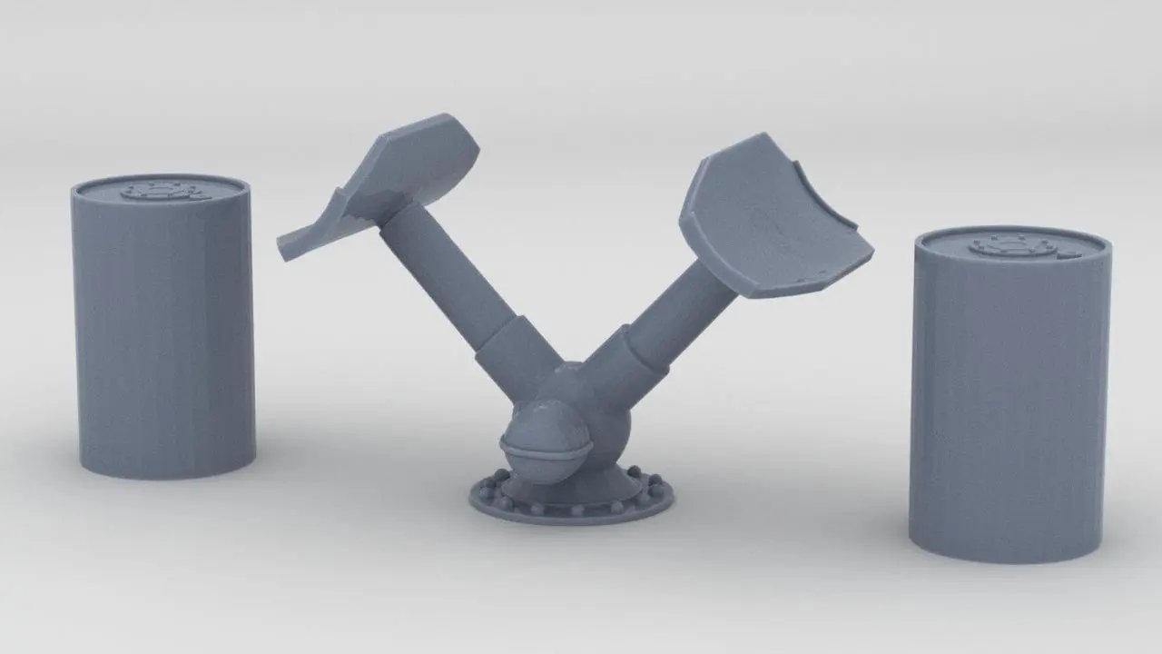 1/24 USN "Y" Gun Depth Charge Projector Set - distefan 3d print