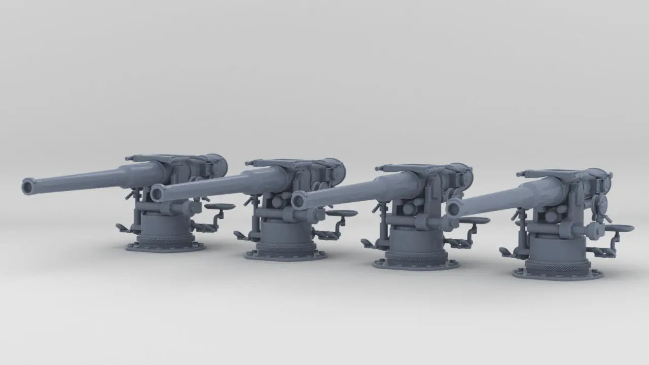 1/240 USN 4 inch 50 (10.2 cm) Deck Gun v2 Set (4pcs) Resin3Dinteractive