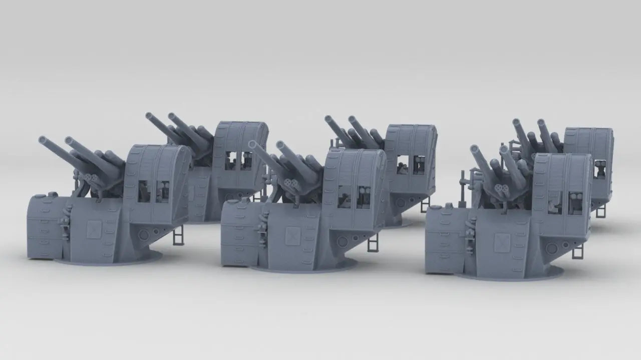 1/250 IJN 12.7 cm/40 (5") Type 89 Twin Gun Set (6pcs) Resin3Dinteractive