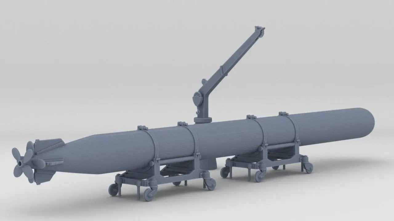 1/32 IJN Type 93 Long Lance Torpedo & Crane - distefan 3d print