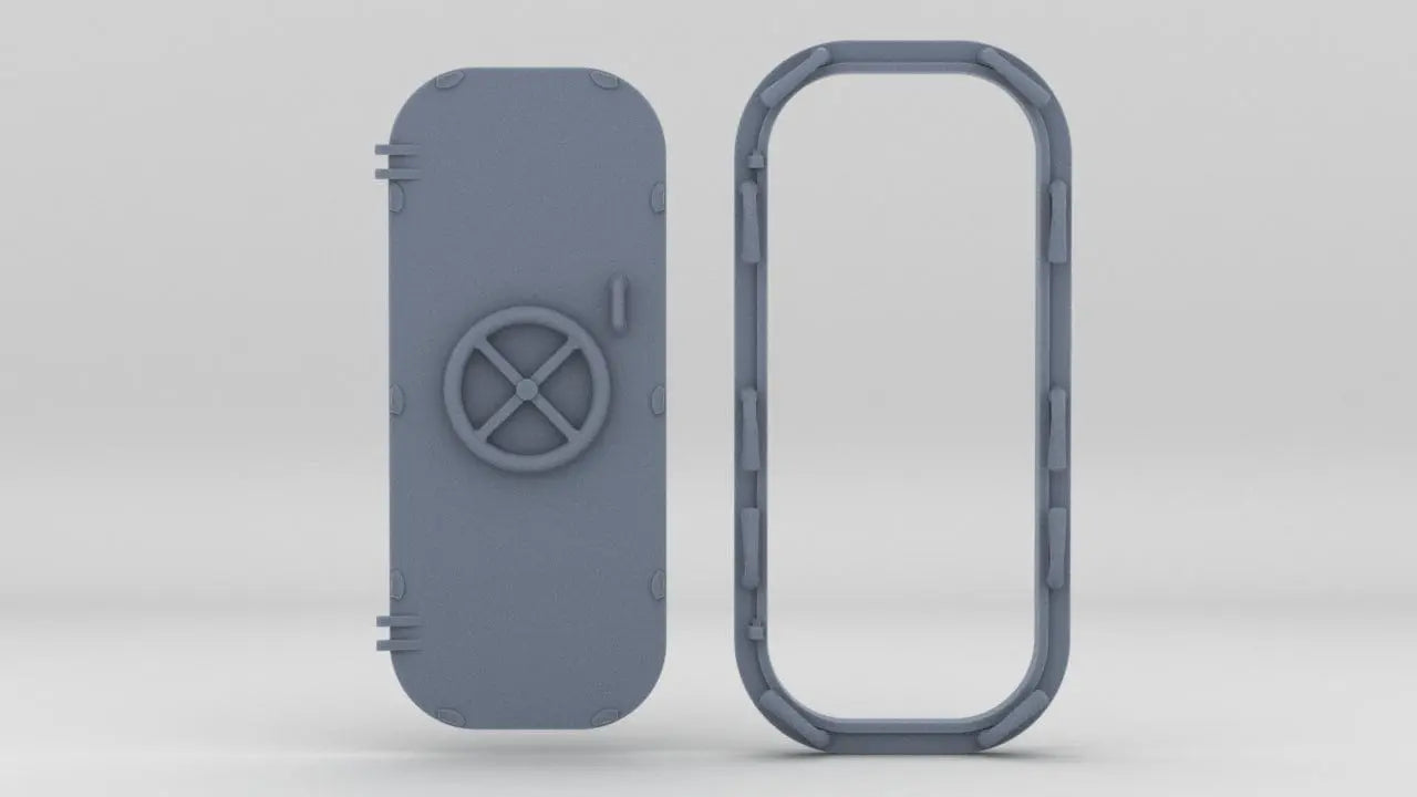 1/32 USN Door Watertight Wheeled w/ Frame L-Side - distefan 3d print