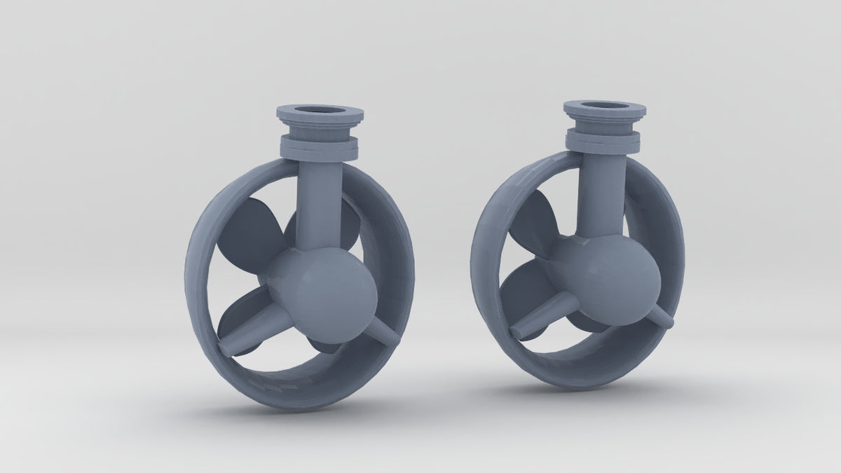 1/32 YTB Tugboat Props and Rudder Set (2pcs) - distefan 3d print