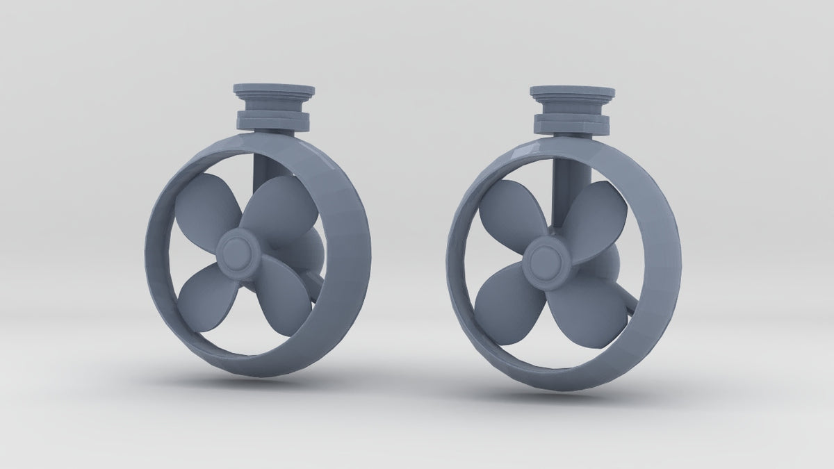 1/32 YTB Tugboat Props and Rudder Set (2pcs) - distefan 3d print