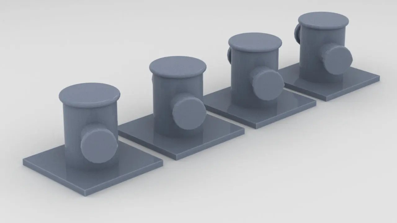 1/35 DKM Destroyer Bollard v3 Set (4pcs) - distefan 3d print