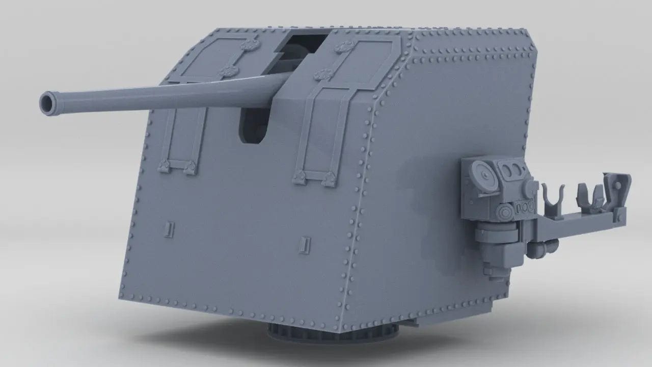 1/35 DKM 10.5 cm 45 (4.1in) MPL C/32 Gun w/ gE shield - distefan 3d print