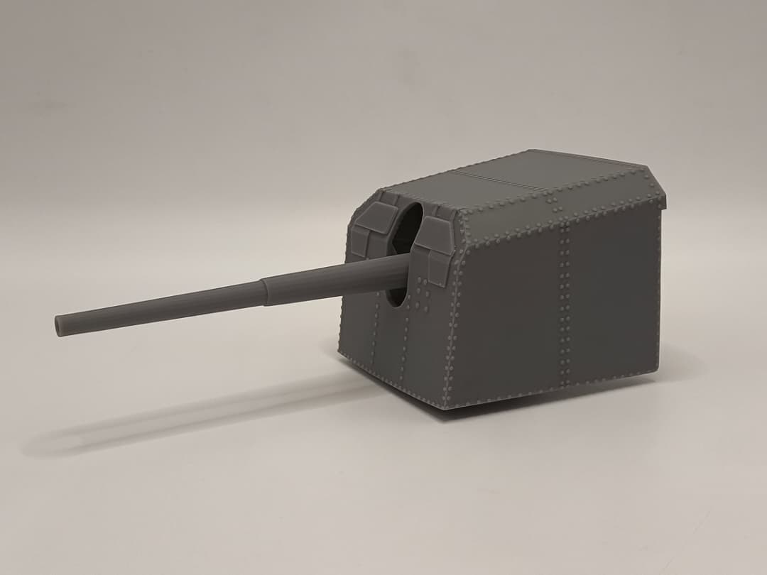 1/35 DKM 12.7cm (5in) SK C/34 Naval Gun Shielded - distefan 3d print
