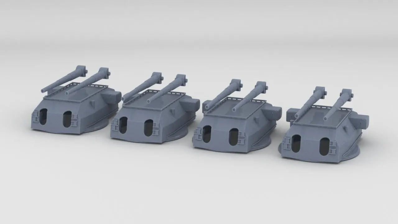 1/350 DKM 40.6 cm/52 (16") SK C/34 Turret v1 Set (4pcs) - distefan 3d print
