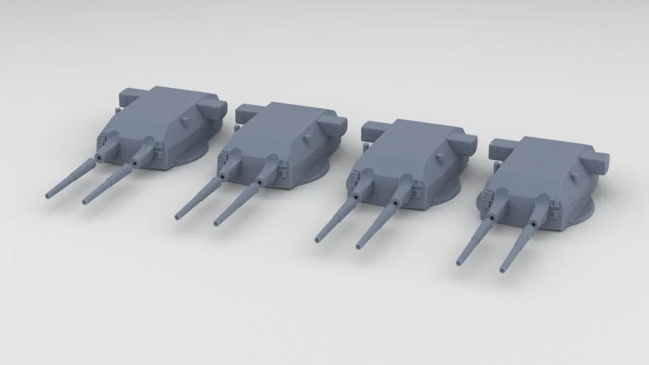 1/350 DKM 40.6 cm/52 (16") SK C/34 Turret v2 Set (4pcs) - distefan 3d print