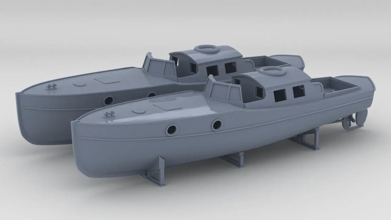 1/350 DKM 9m Captain's Gig Boat Set (2pcs) Shapeways