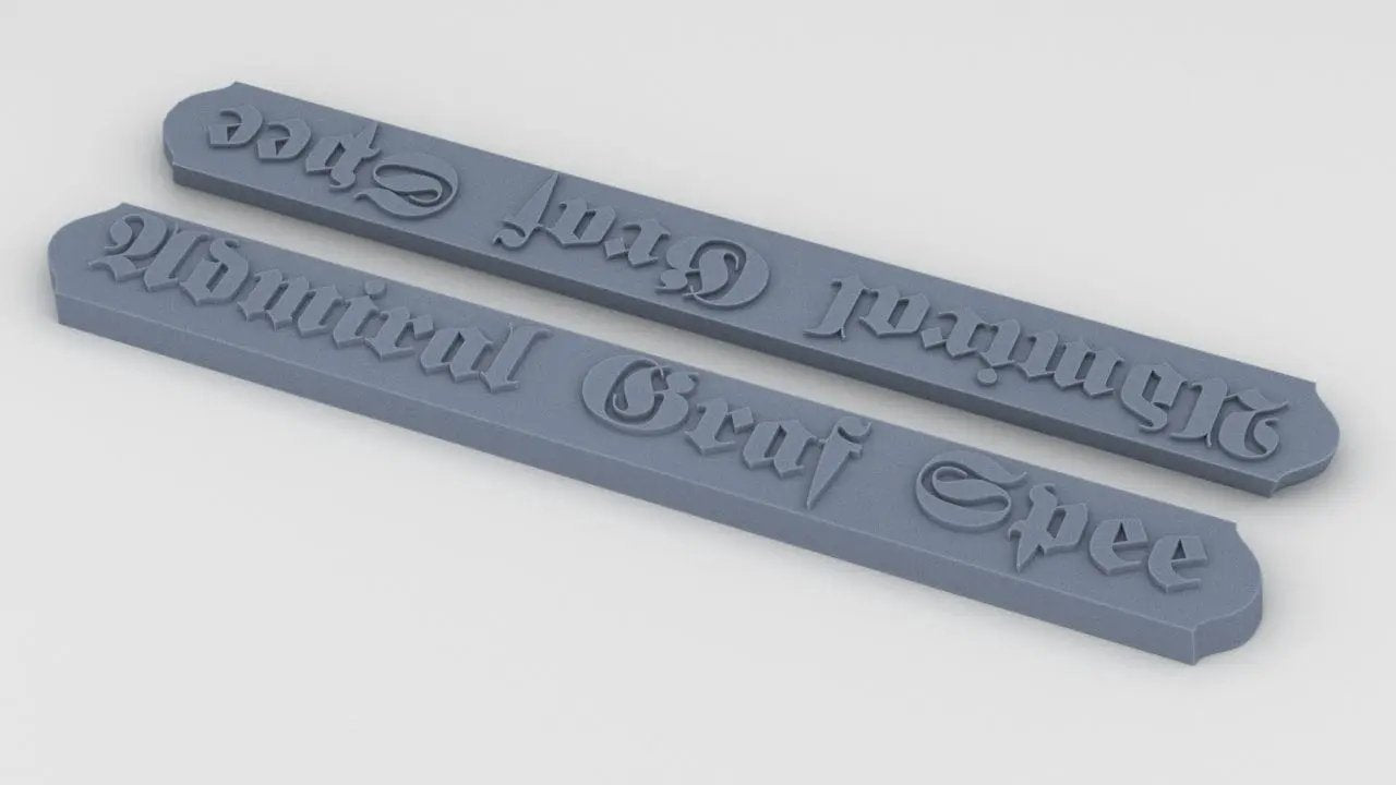 1/350 DKM Graf Spee Stern Motif - distefan 3d print