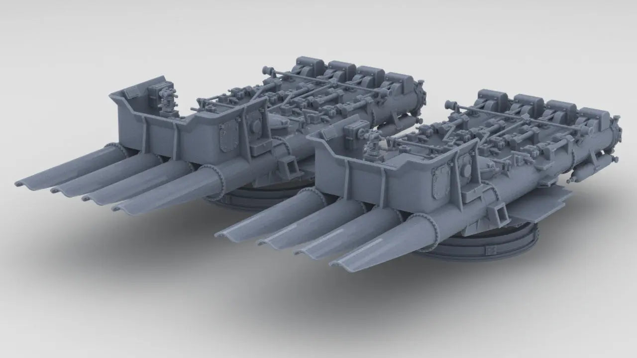 1/350 DKM Quadruple 533 mm Torpedo Tubes (2pcs) Resin3Dinteractive