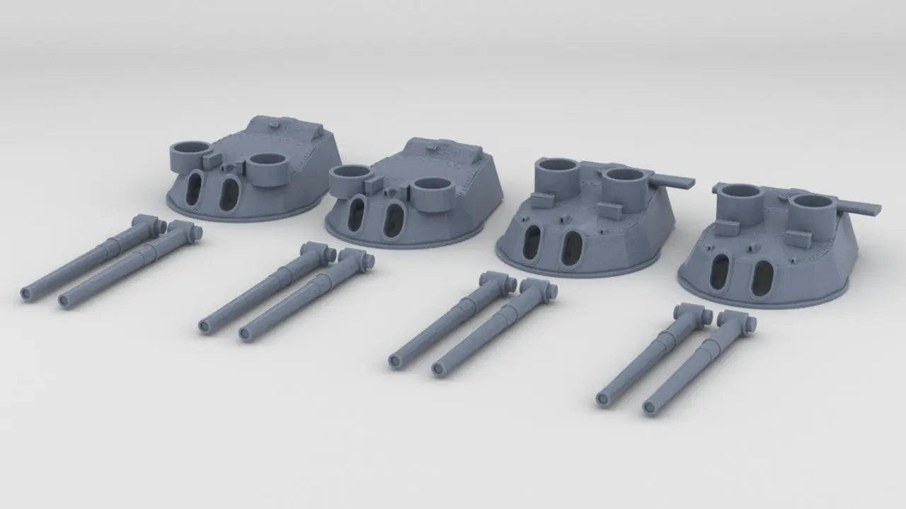 1/350 HMS Warspite 15" (381mm) Turret Set (4pcs) Resin3Dinteractive