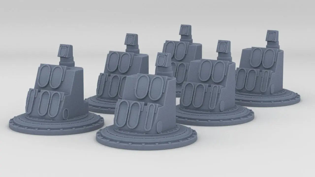 1/350 IJN Yamato Periscope Tower Set (6pcs) - distefan 3d print