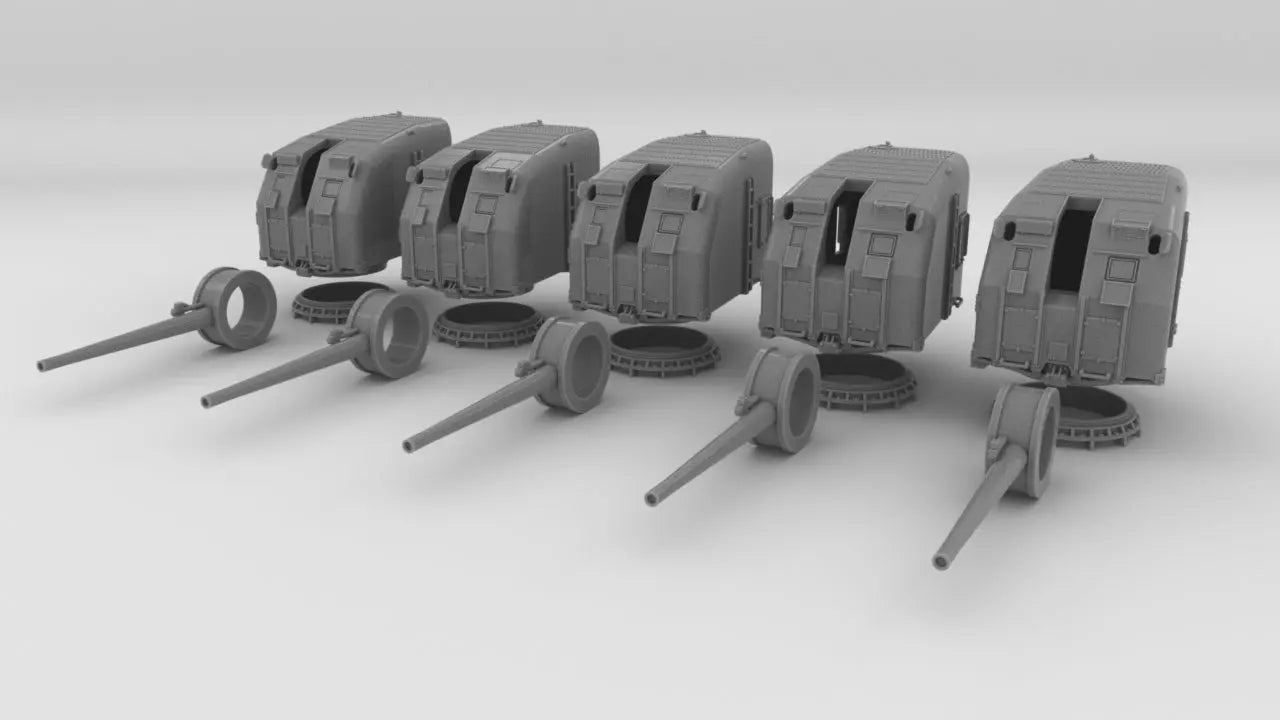 1/350 USN 5"/38 Cal. Gun Mounts Set (5pcs) Resin3Dinteractive