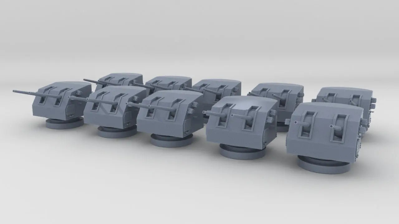 1/350 USN 5"/38 Cal. Mk.12 Twin Mount Set (10pcs) Resin3Dinteractive