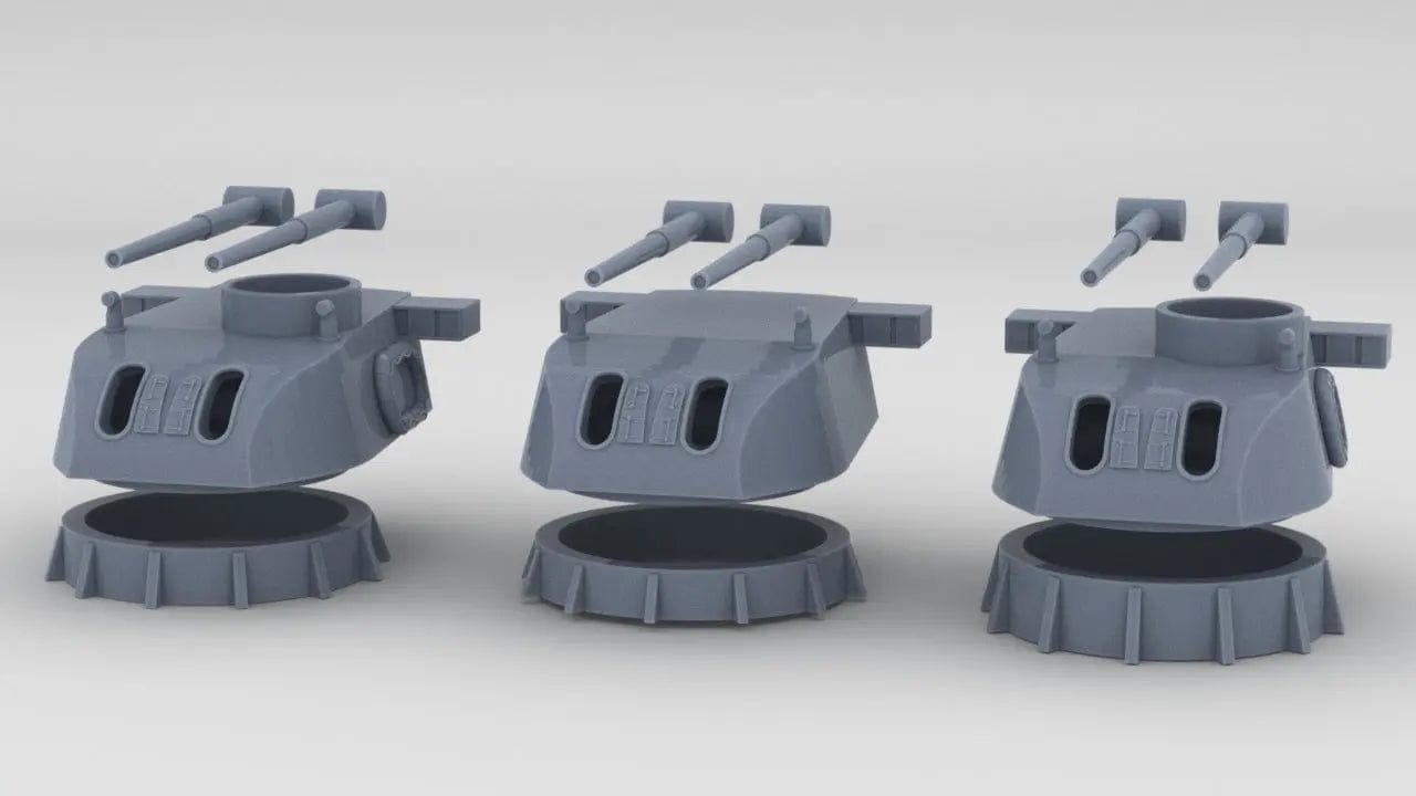 1/350 HMS Exeter 1942 Turret Set (3pcs) - distefan 3d print