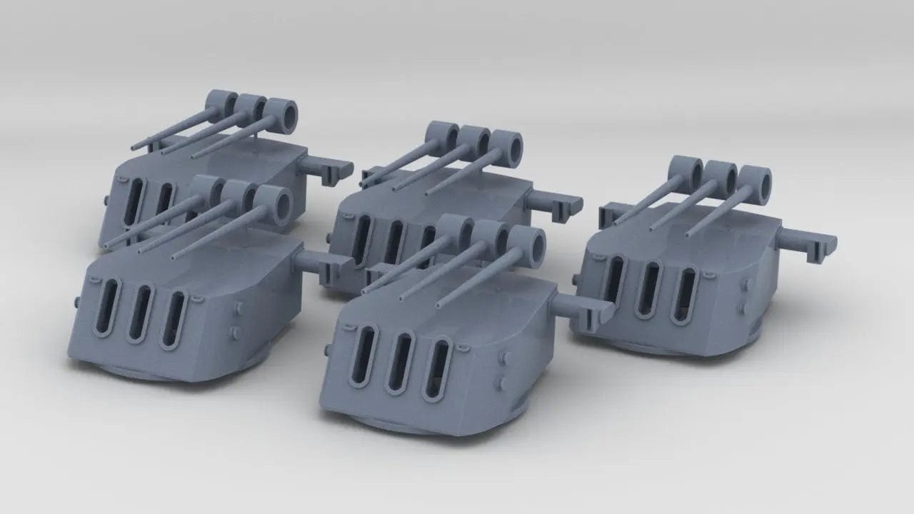 1/350 USN 6-inch/47 Mark 16 Gun Set (5pcs) - distefan 3d print