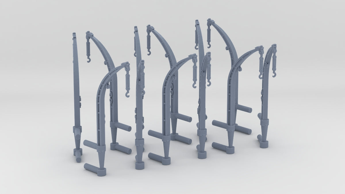 1/350 USN Hull Davits for Whaleboat Outward Set (6pcs) - distefan 3d print