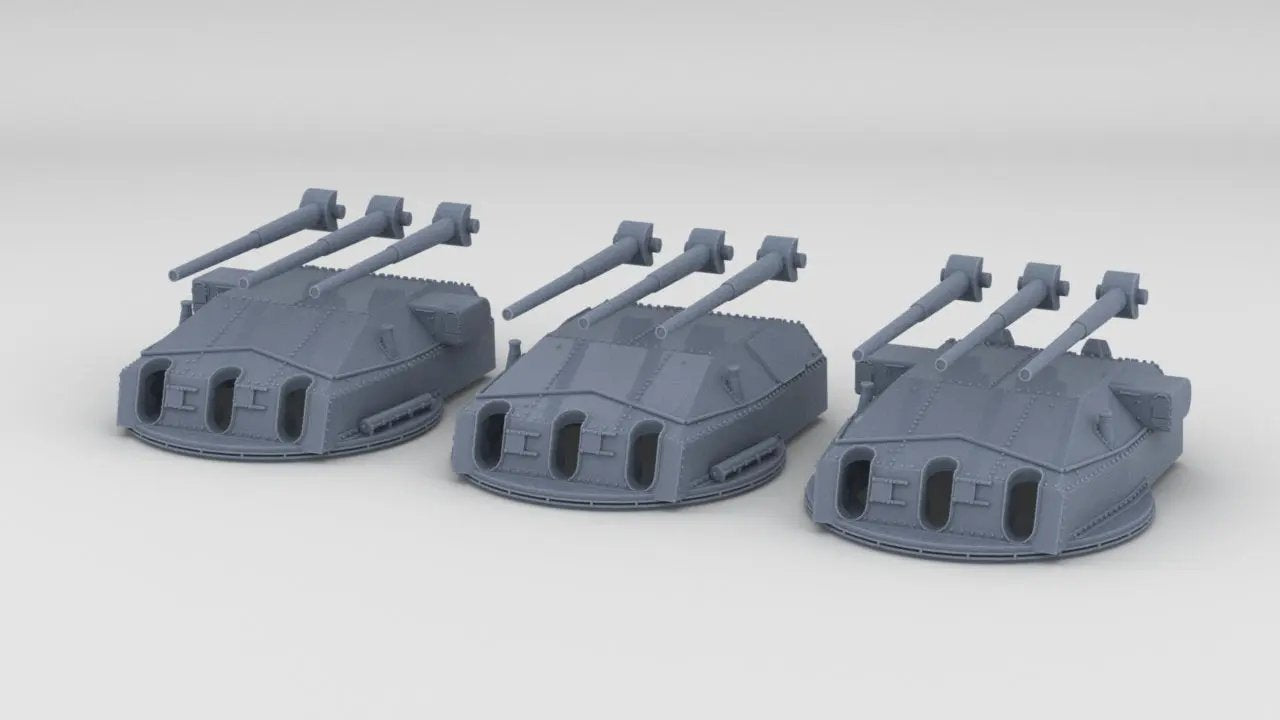 1/400 DKM Scharnhorst 28cm SK C/34 Turret Set (3pcs) - distefan 3d print