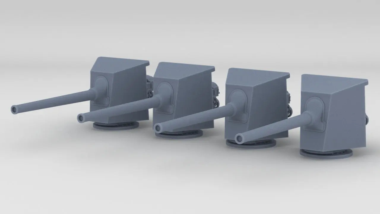 1/400 Russian 152mm/45 Naval Gun w/ Shield Set (4pcs) Resin3Dinteractive