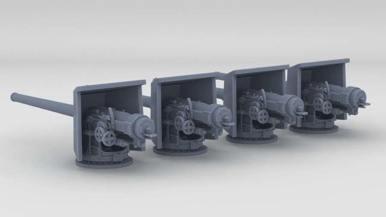 1/400 Russian 152mm/45 Naval Gun w/ Shield Set (4pcs) Resin3Dinteractive