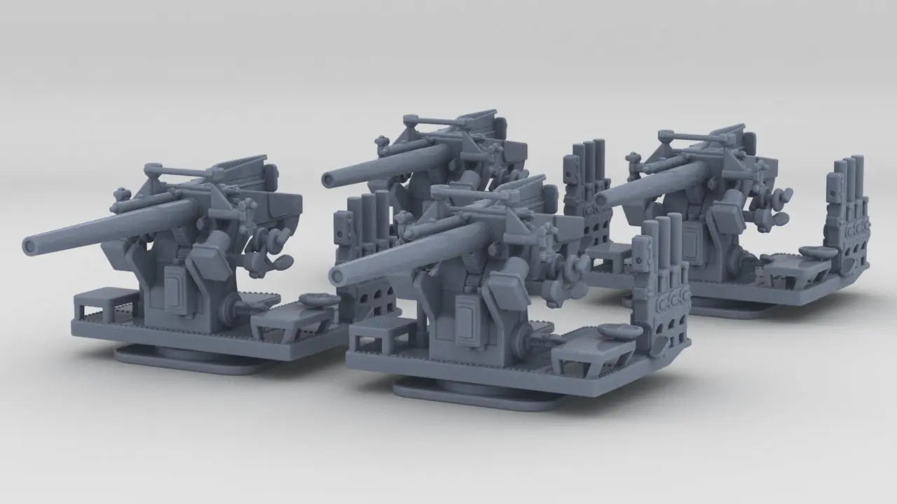 1/426 USN 5-inch 25 (12.7 cm) Deck AA Gun Set (4pcs) Resin3Dinteractive