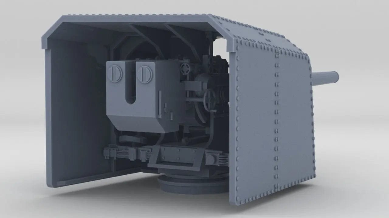 1/45 DKM 12.7cm (5in) SK C/34 Naval Gun Shielded - distefan 3d print