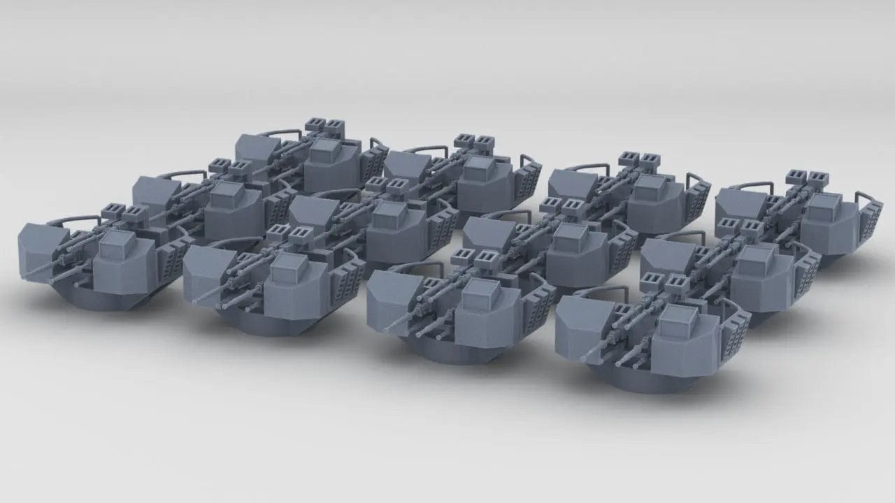 1/450 RN Sextuple 40mm Bofors Gun Set (12pcs) - distefan 3d print