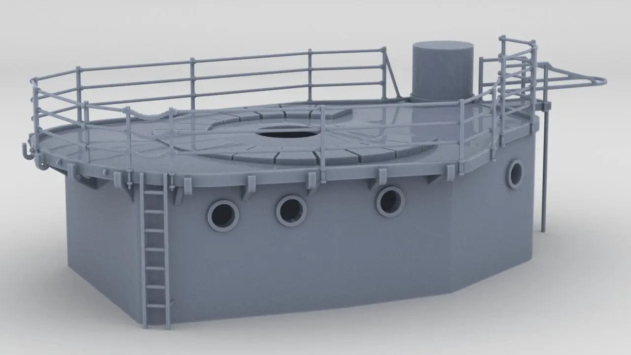 1/48 USS Ward Aft Deck House - distefan 3d print