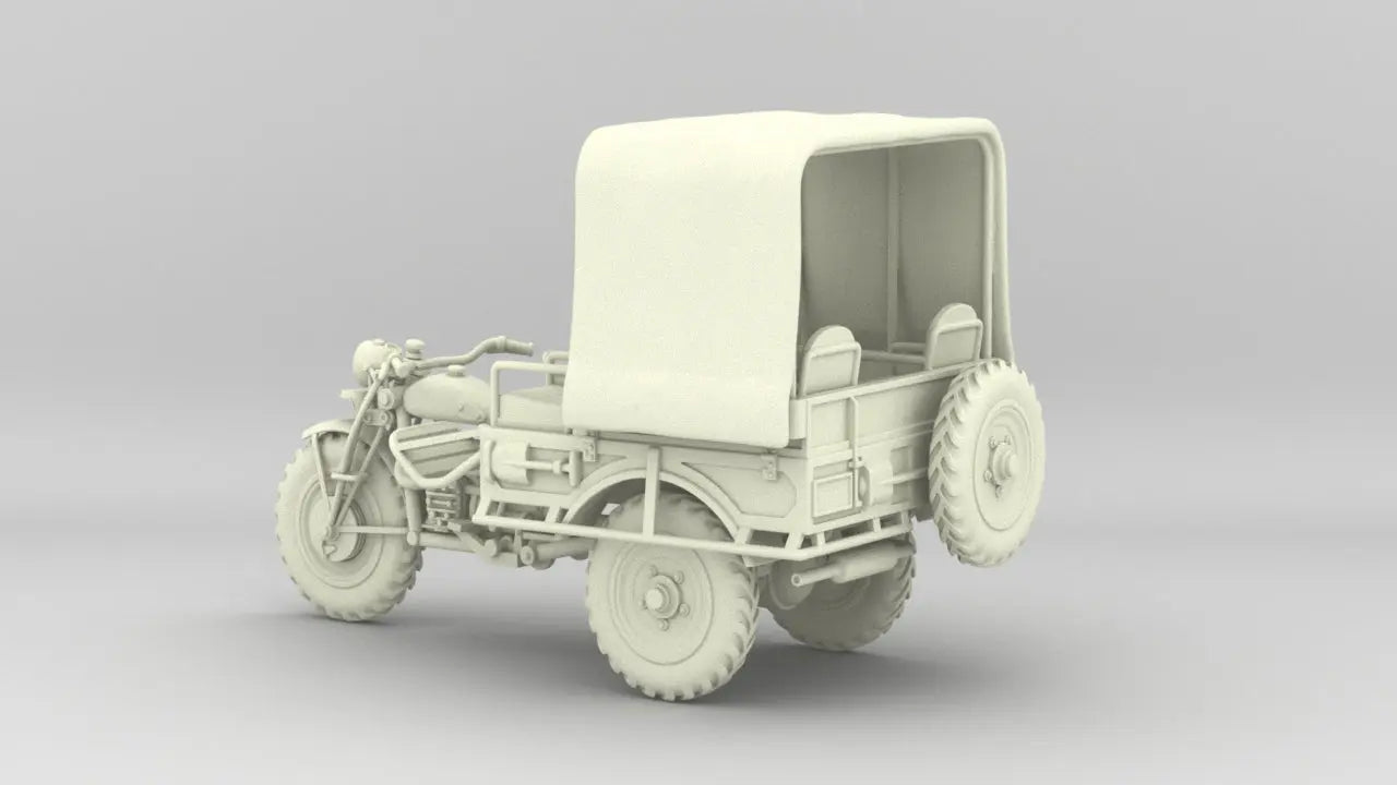 1/6 Belgium Tricycle FN Tricar T3 (4 seat) Set - distefan 3d print