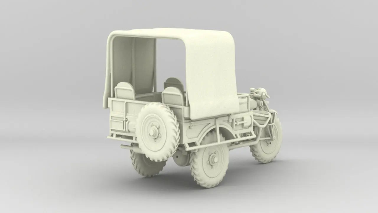1/6 Belgium Tricycle FN Tricar T3 (4 seat) Set - distefan 3d print