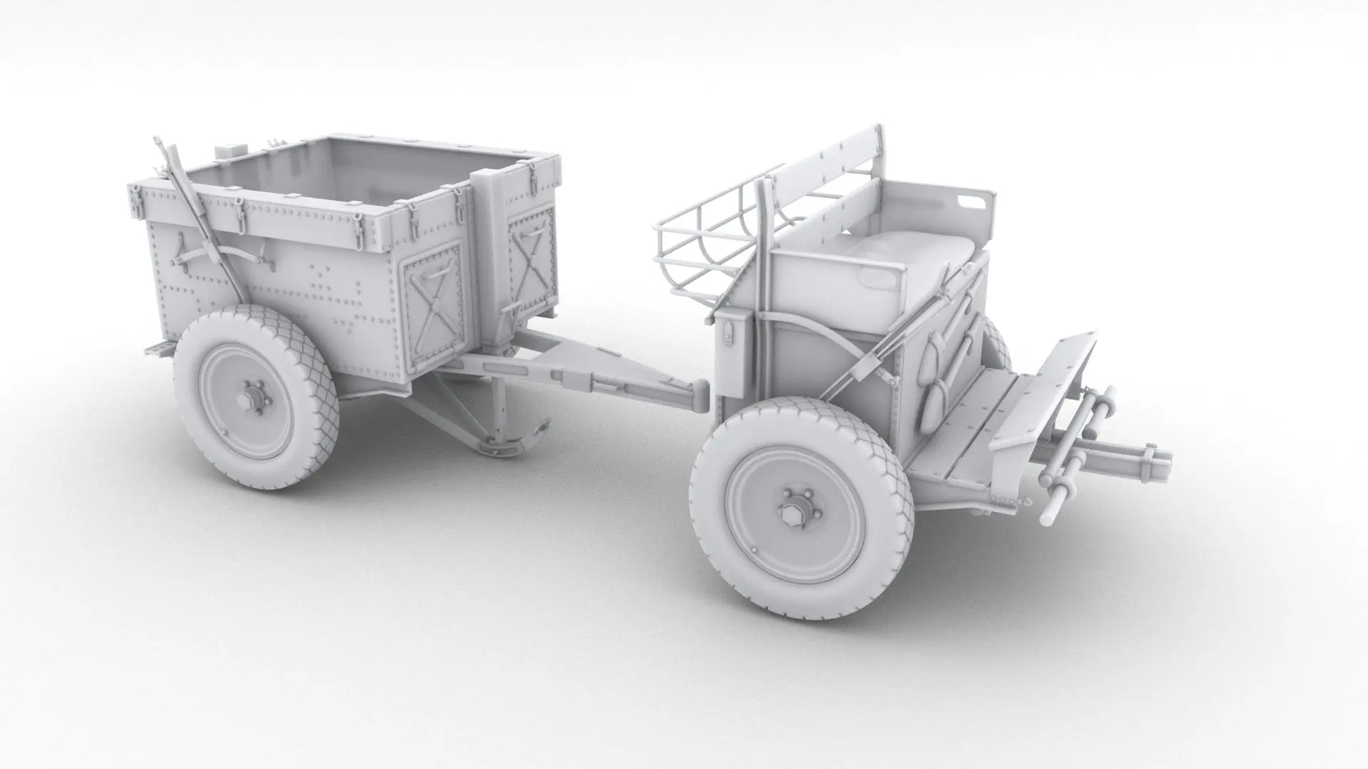 1/6 German If.5 Anti-Aircraft Wagon Set 3dspro