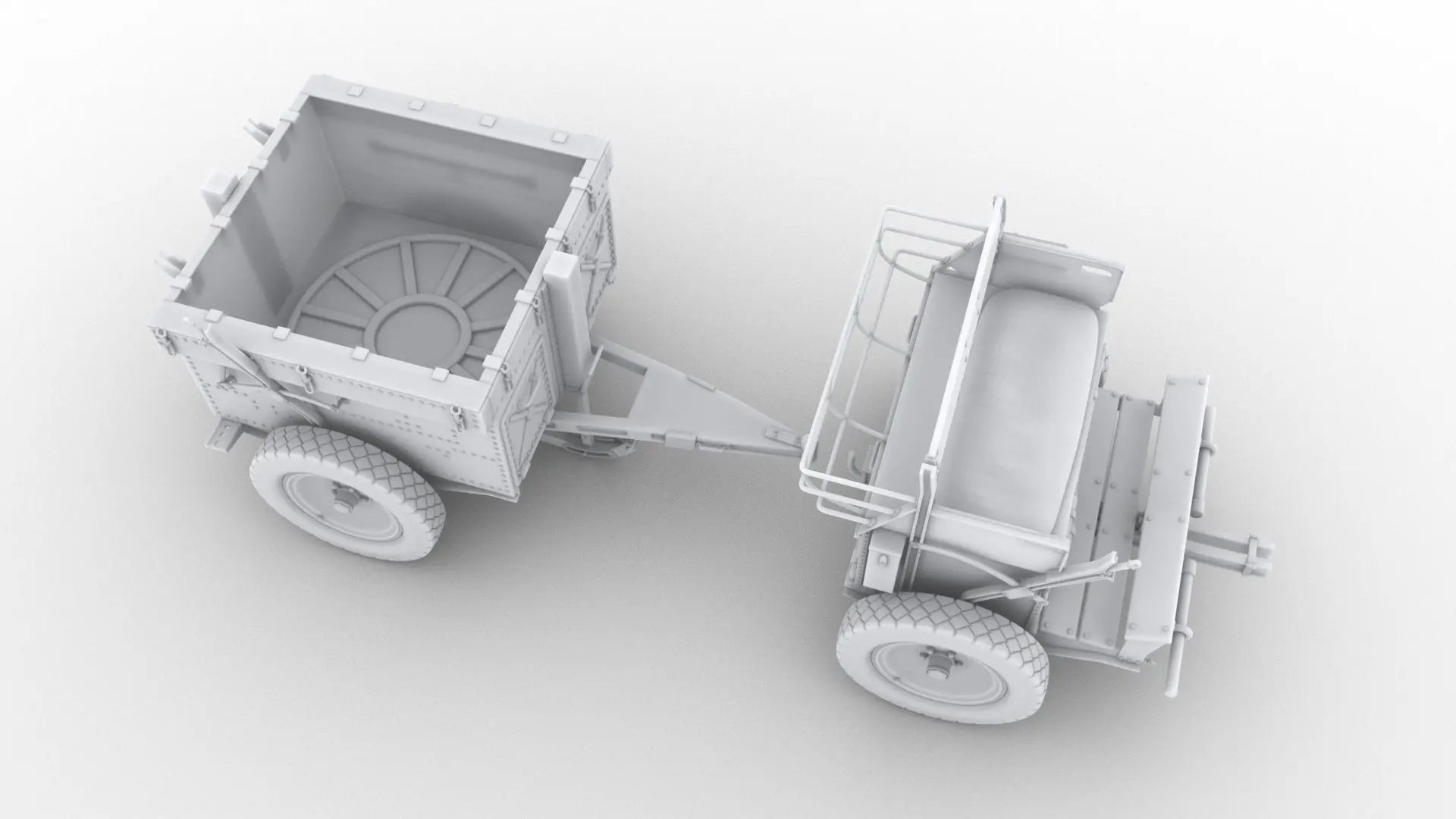 1/6 German If.5 Anti-Aircraft Wagon Set 3dspro