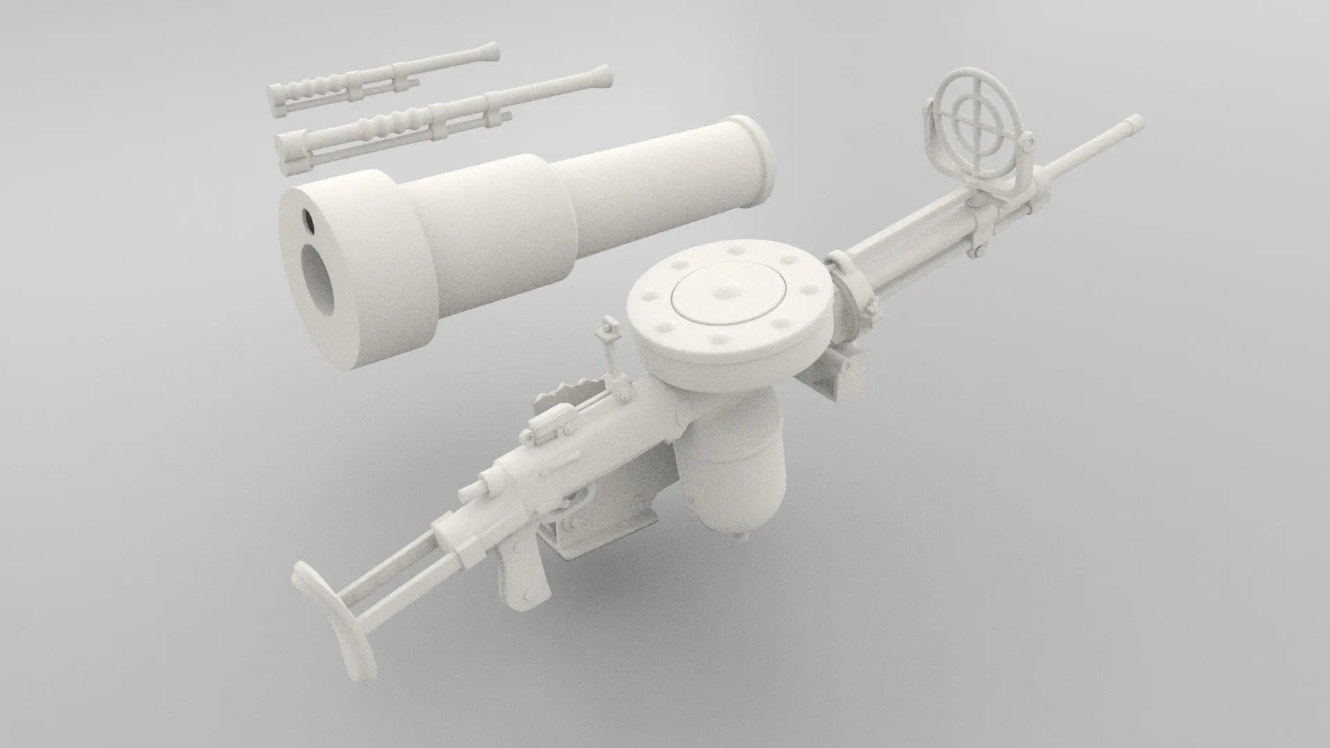 Arm Your BT-7A: Superbly Detailed 1/6 Soviet BT-7A - Turret Guns Set (Unpainted)